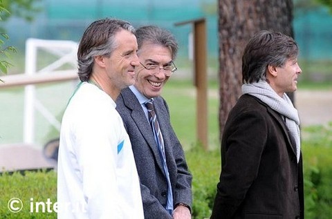 APPIANO GENTILE - Massimo Moratti con Roberto Mancini e Gabriele Oriali